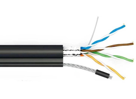 Кабель 4х2х0,51 (FTP-cat.5E), (СU), Out на сталевій жилі-дроті